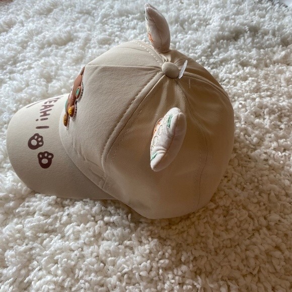 Children's Ball Cap. Cream Multi. One Size. Cute Bear Design. Adjustable Velcro. - Picture 7 of 7